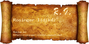 Rosinger Ildikó névjegykártya